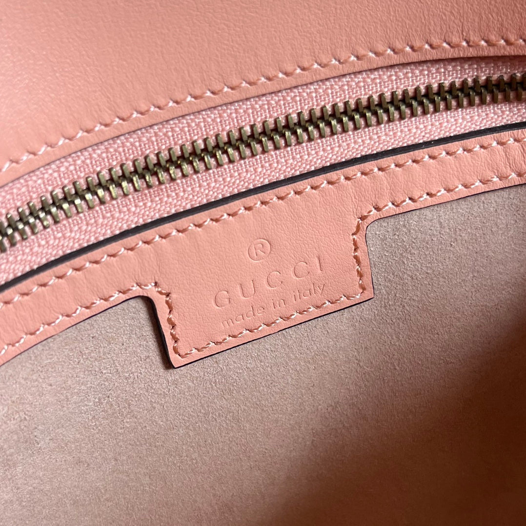 GUCCI MARMONT 26 CLASSIC BAG IN PEACH PINK CALFSKIN