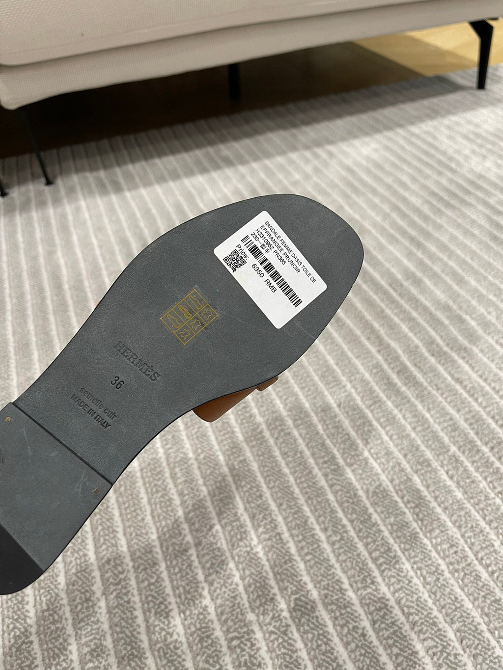 HERMES GABRIEL SANDAL CARAMEL CALFSKIN