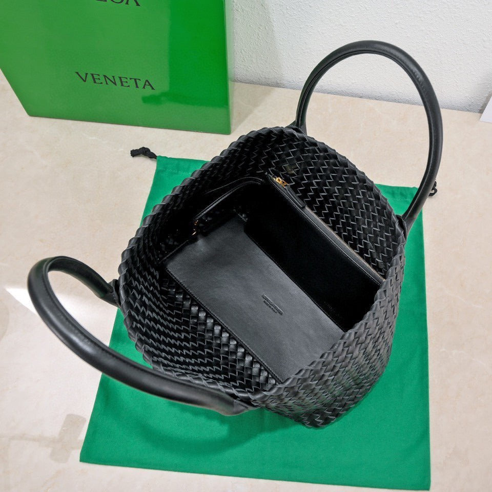 BOTTEGA VENETA Large Cabat 45cm Black Lambskin Ghw
