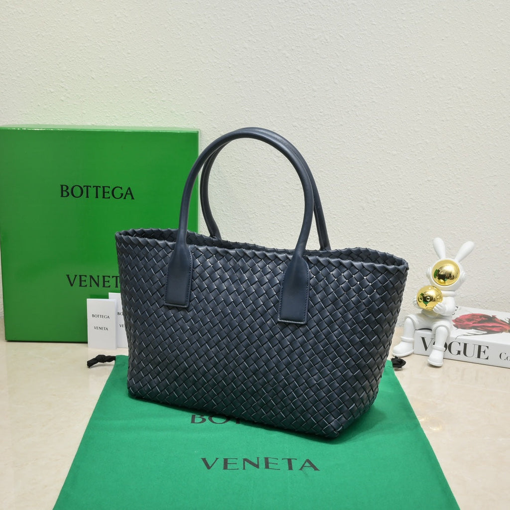 BOTTEGA VENETA Large Cabat 45cm Navy Blue Lambskin Ghw