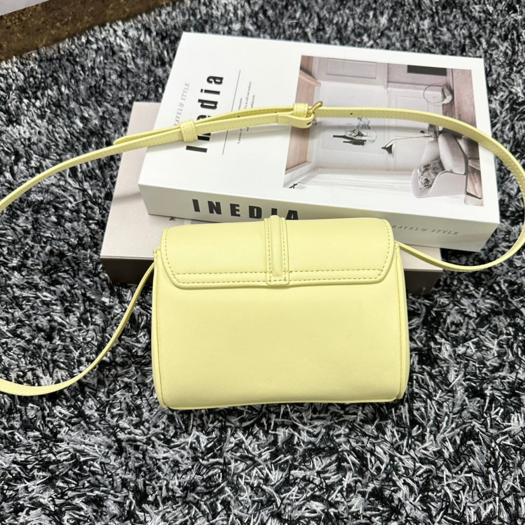 CELINE CLASSIC MINI 18 YELLOW PASTEL CALFSKIN