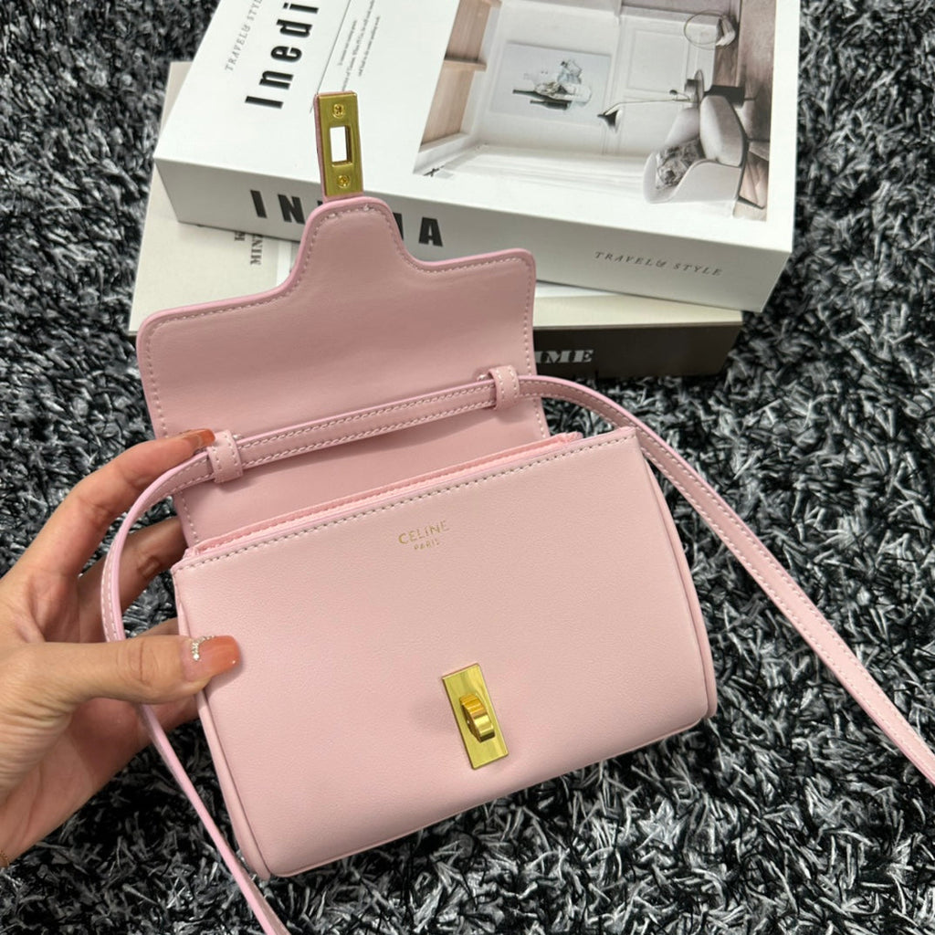 CELINE CLASSIC MINI 18 PINK PASTEL CALFSKIN
