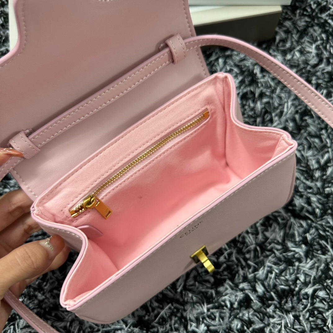 CELINE CLASSIC MINI 18 PINK PASTEL CALFSKIN