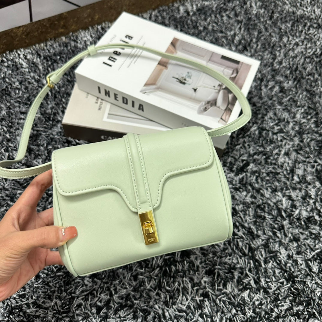 CELINE CLASSIC MINI 18 GREEN MINT CALFSKIN