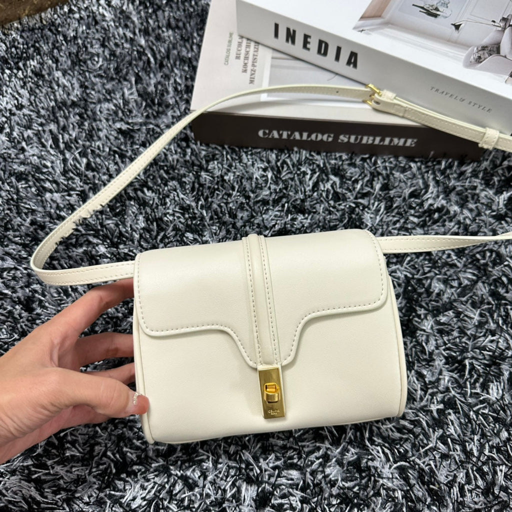 CELINE CLASSIC MINI 18 WHITE CALFSKIN