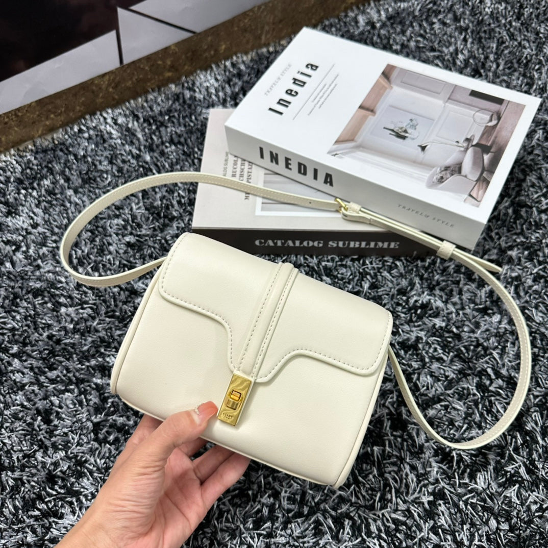 CELINE CLASSIC MINI 18 WHITE CALFSKIN