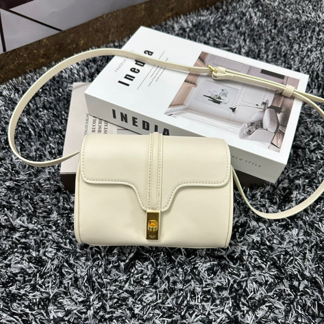CELINE CLASSIC MINI 18 WHITE CALFSKIN