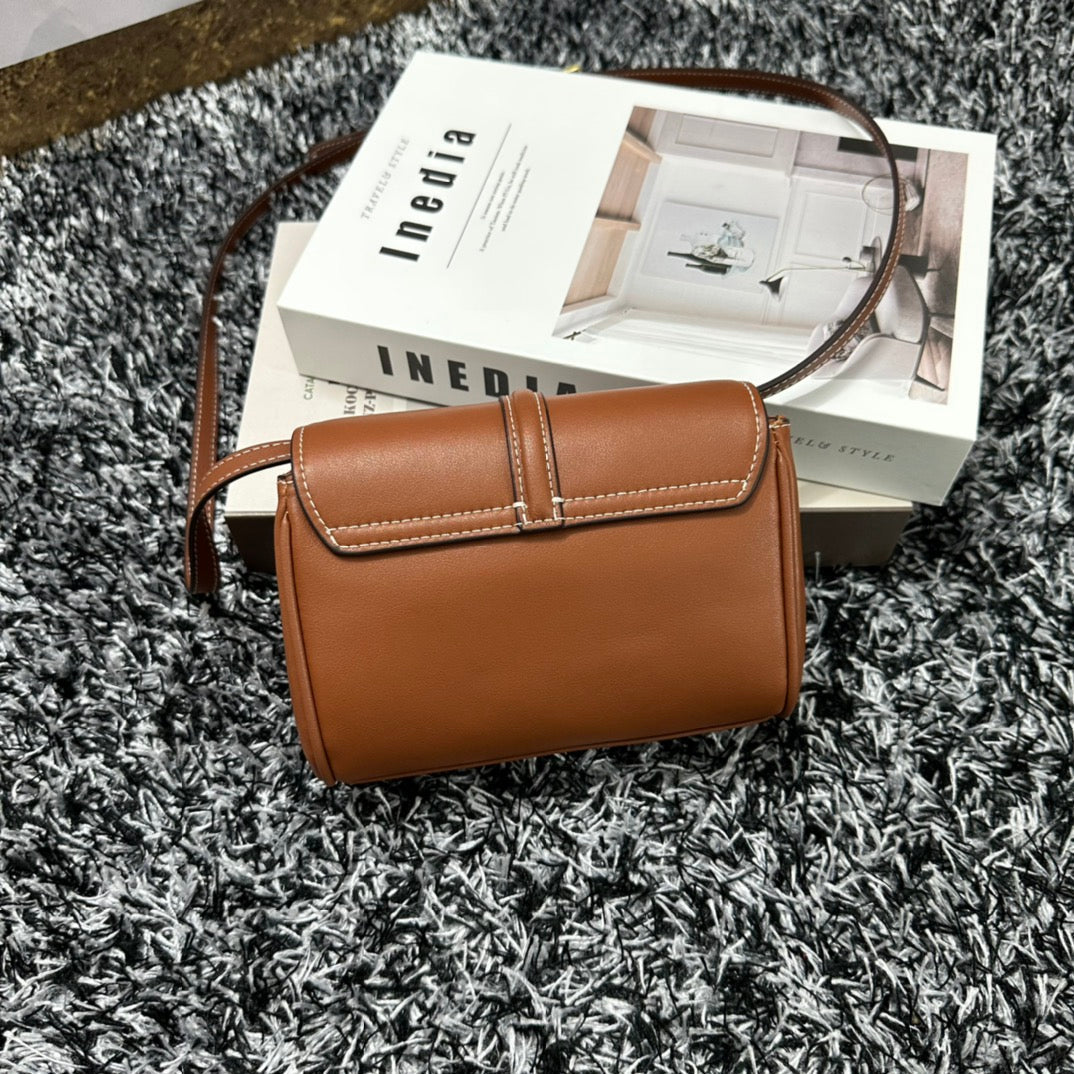 CELINE CLASSIC MINI 18 CINNAMON BROWN CALFSKIN