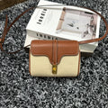 CELINE CLASSIC MINI 18 WHITE BROWN CALFSKIN