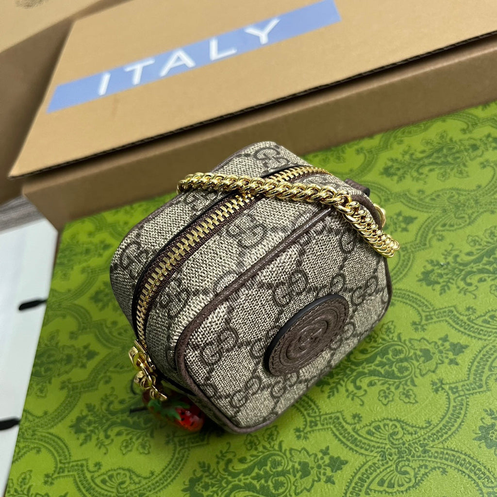 GUCCI SUPERMINI 3 BOX BAG IN BEIGE CANVAS