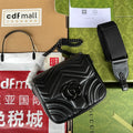 GUCCI MARMONT QUILTED SHOULDER BAG 18 IN BLACK CALFSKIN