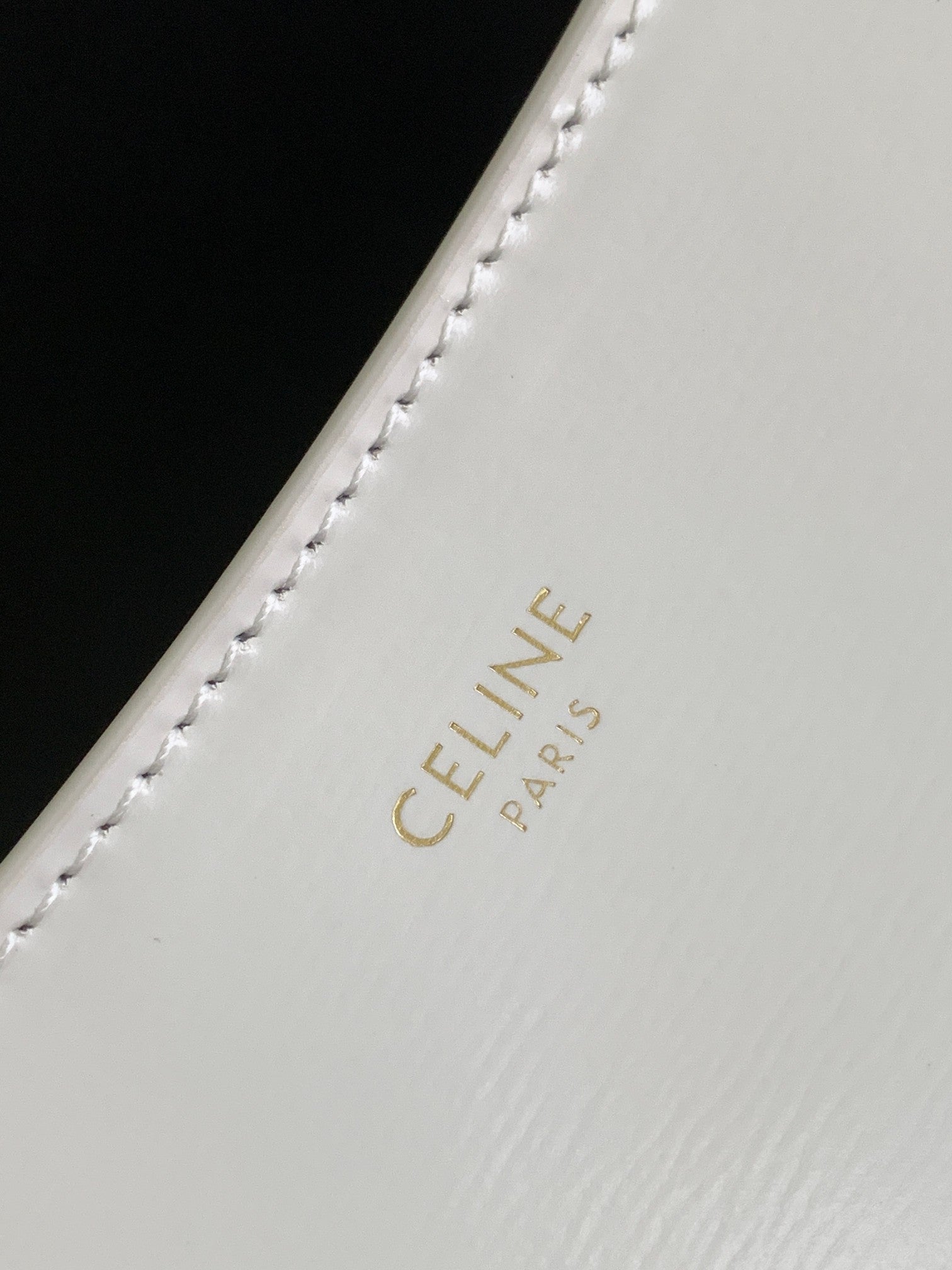 CELINE CROQUE 18 GLOSSY CALFSKIN WHITE