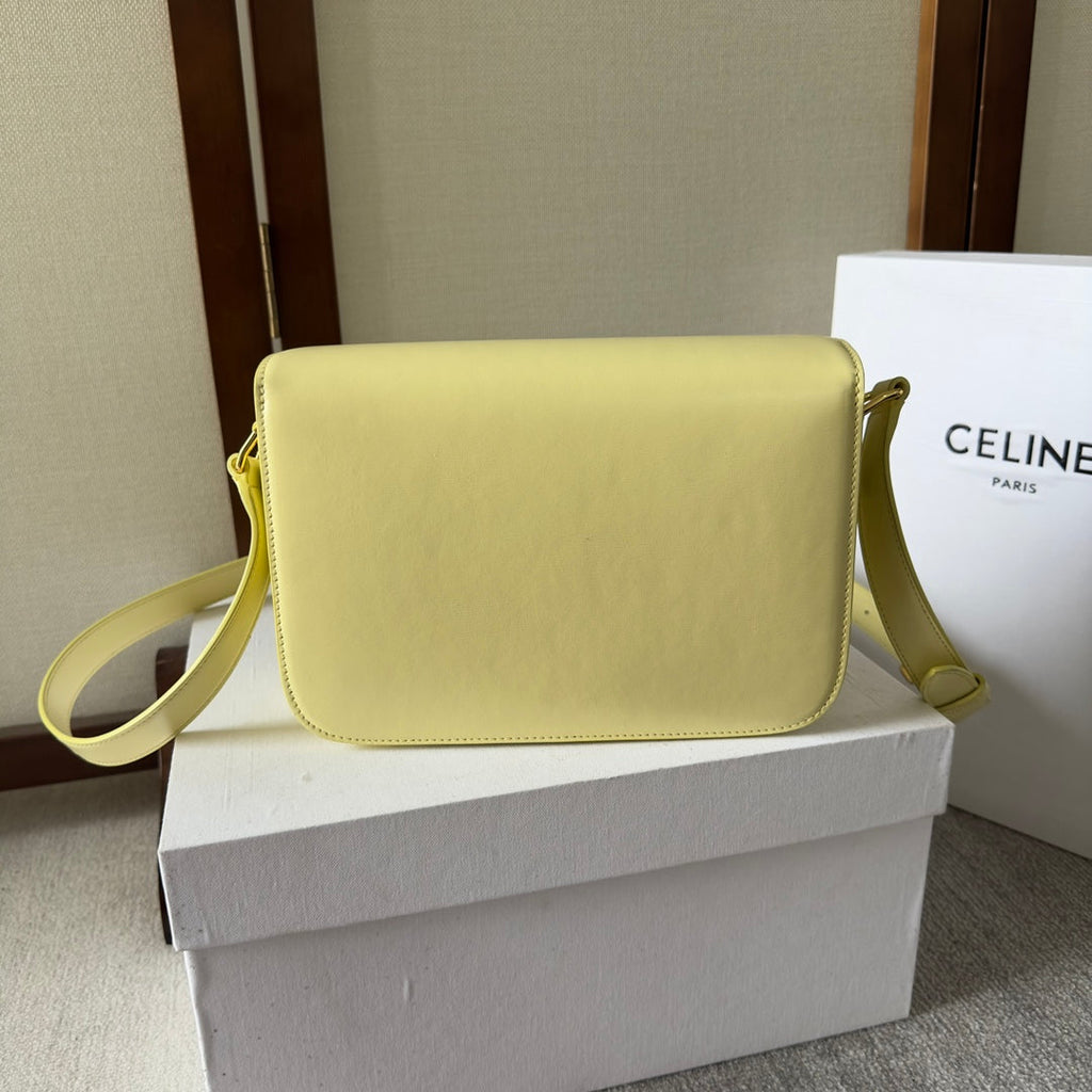 CELINE CLASSIQUE TRIOMPHE BAG 22 IN YELLOW CALFSKIN