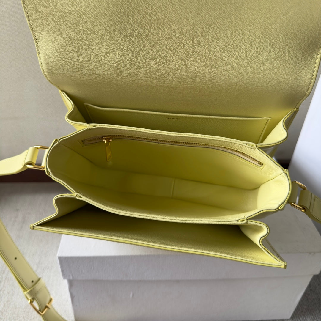 CELINE CLASSIQUE TRIOMPHE BAG 22 IN YELLOW CALFSKIN