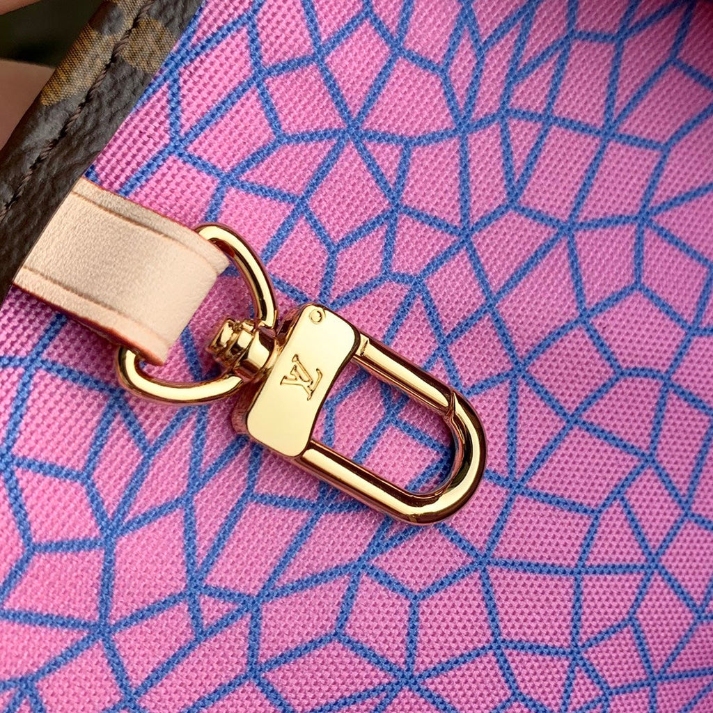 LOUIS VUITTON LV x YK ONTHEGO 25 IN BROWN MONOGRAM COATED CANVAS AND CALFSKIN PUMPKIN PATTERN
