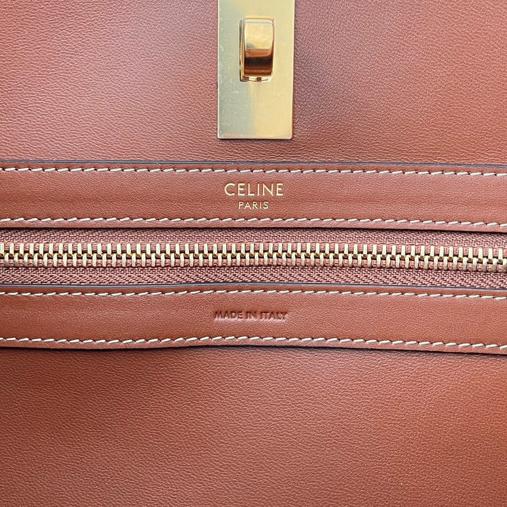 CELINE CABAS TRIOMPHE 37 CINNAMON BROWN IN SMOOTH CALFSKIN