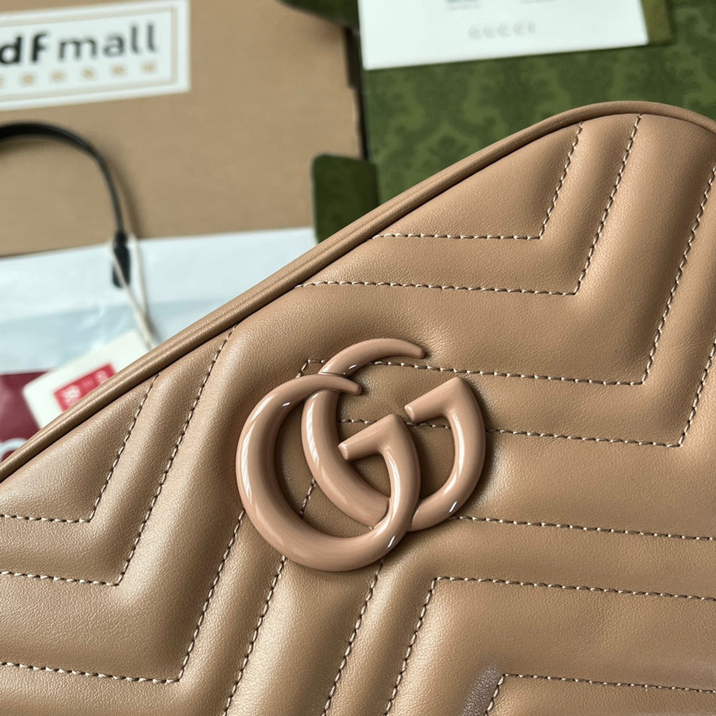 GUCCI MARMONT SHOULDER BAG 24 IN BEIGE CALFSKIN