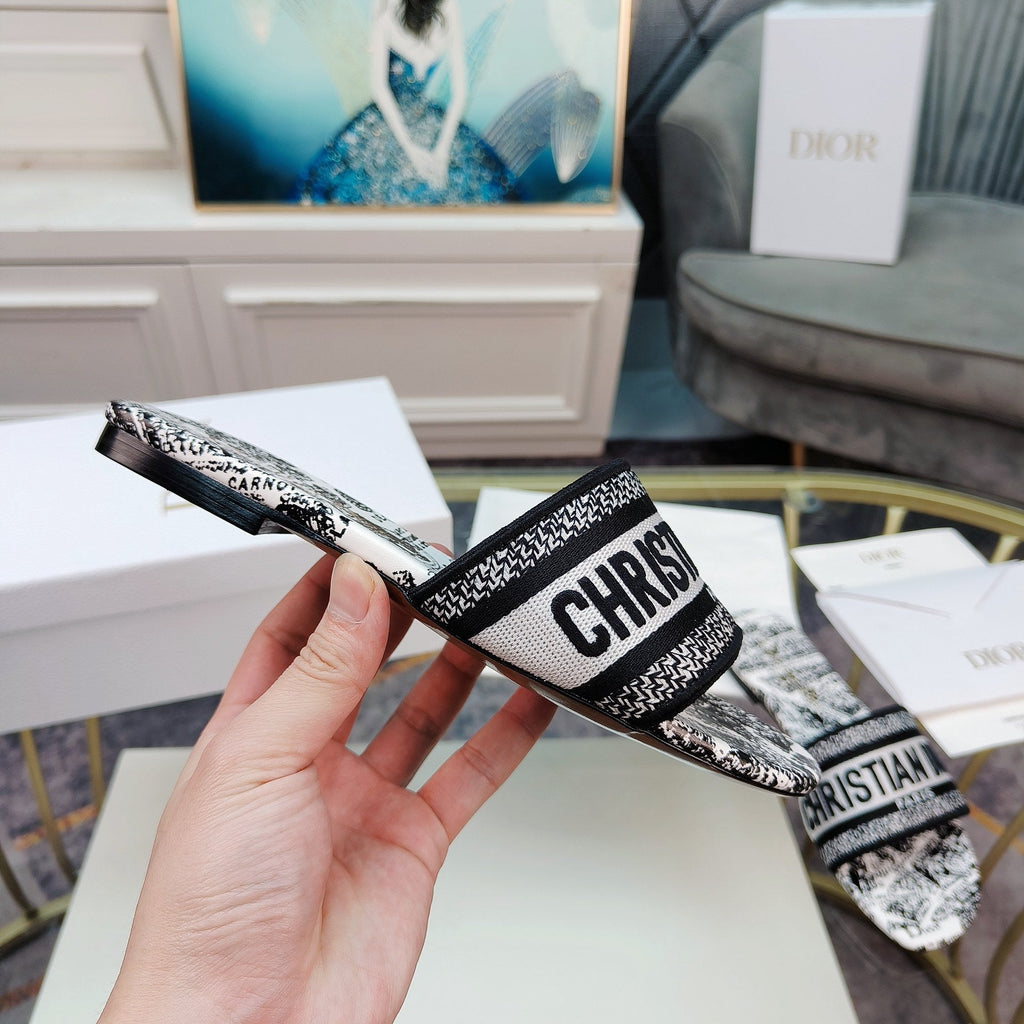 DIOR CD Mule Dway Slide 10mm Multi-motifs Style 13