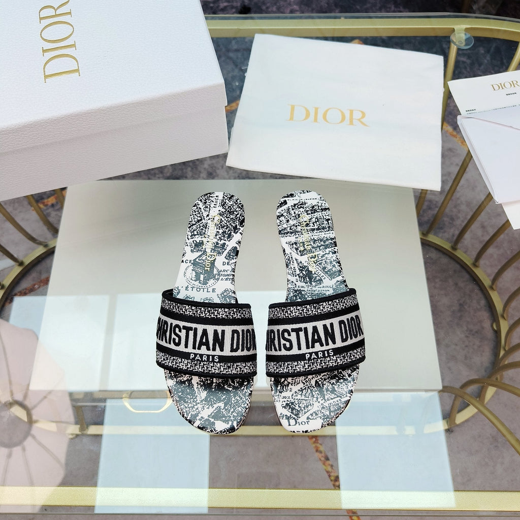 DIOR CD Mule Dway Slide 10mm Multi-motifs Style 13