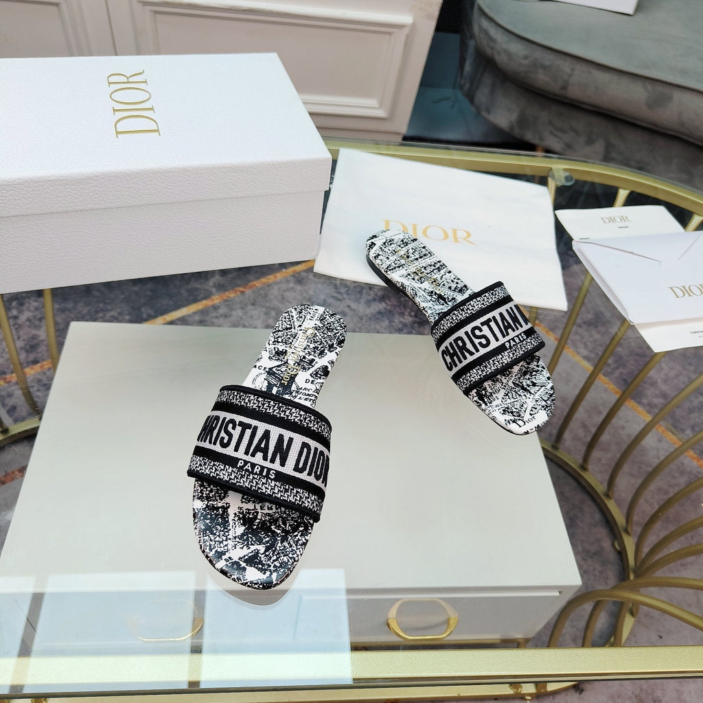 DIOR CD Mule Dway Slide 10mm Multi-motifs Style 13