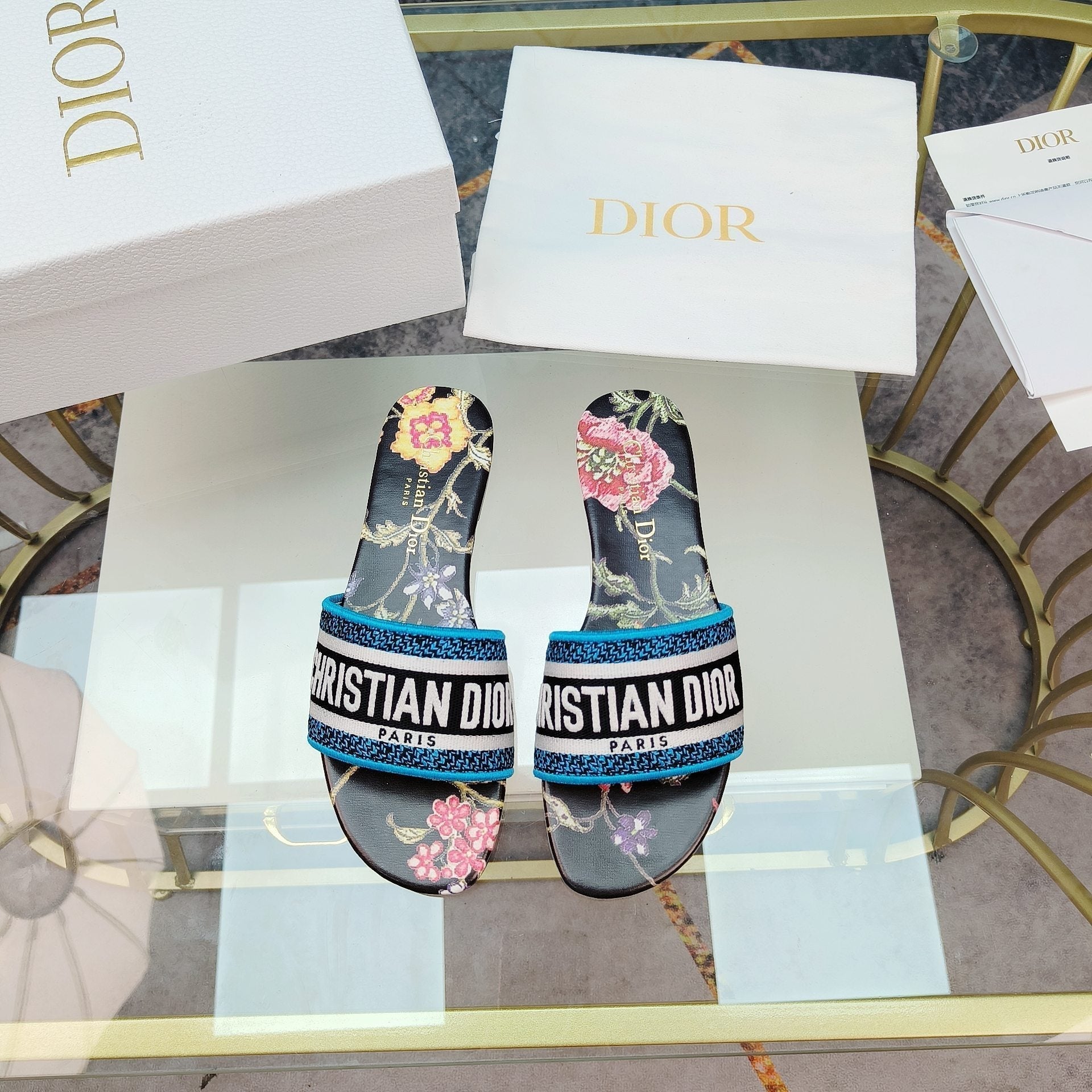 DIOR CD Mule Dway Slide 10mm Multi-motifs Style 10
