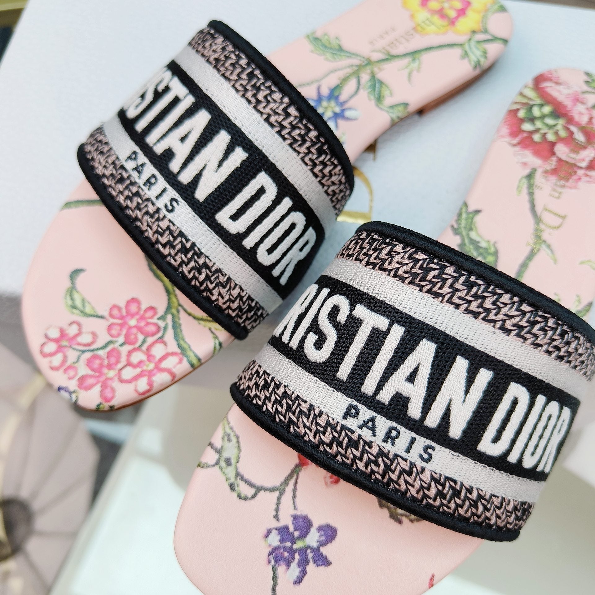 DIOR CD Mule Dway Slide 10mm Multi-motifs Style 9