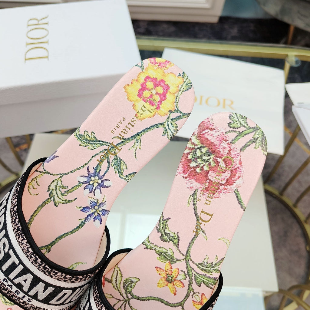DIOR CD Mule Dway Slide 10mm Multi-motifs Style 9
