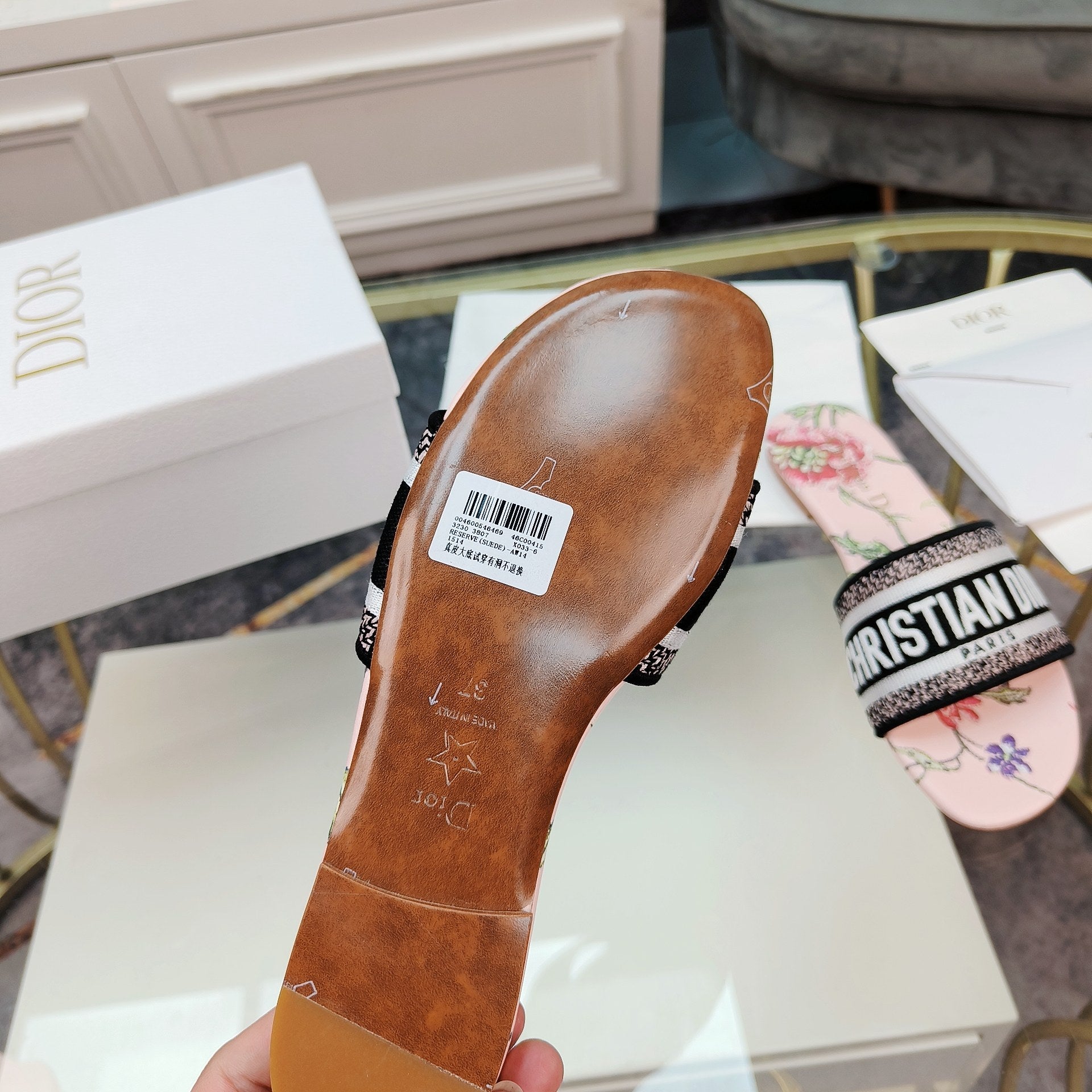 DIOR CD Mule Dway Slide 10mm Multi-motifs Style 9