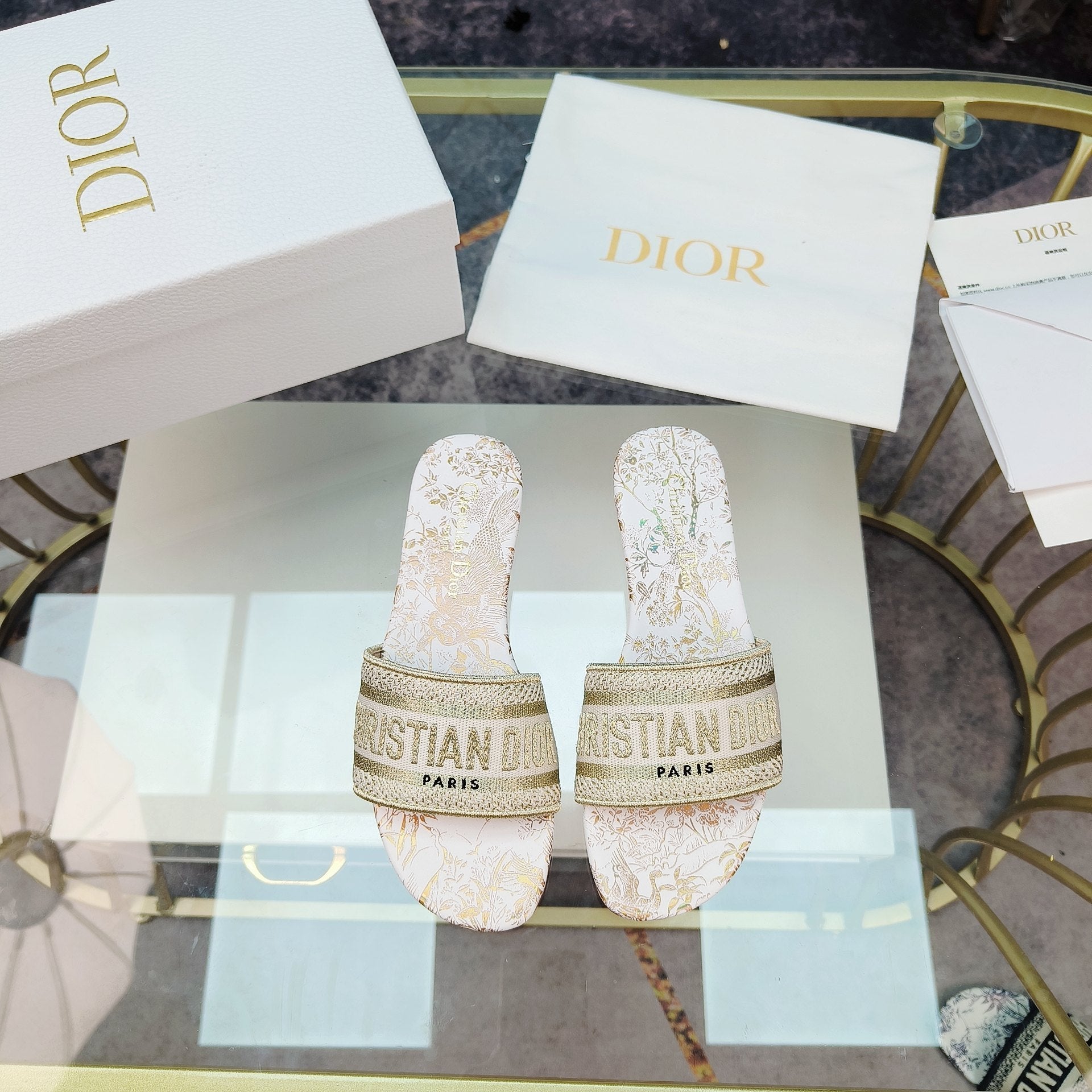 DIOR CD Mule Dway Slide 10mm Multi-motifs Style 7