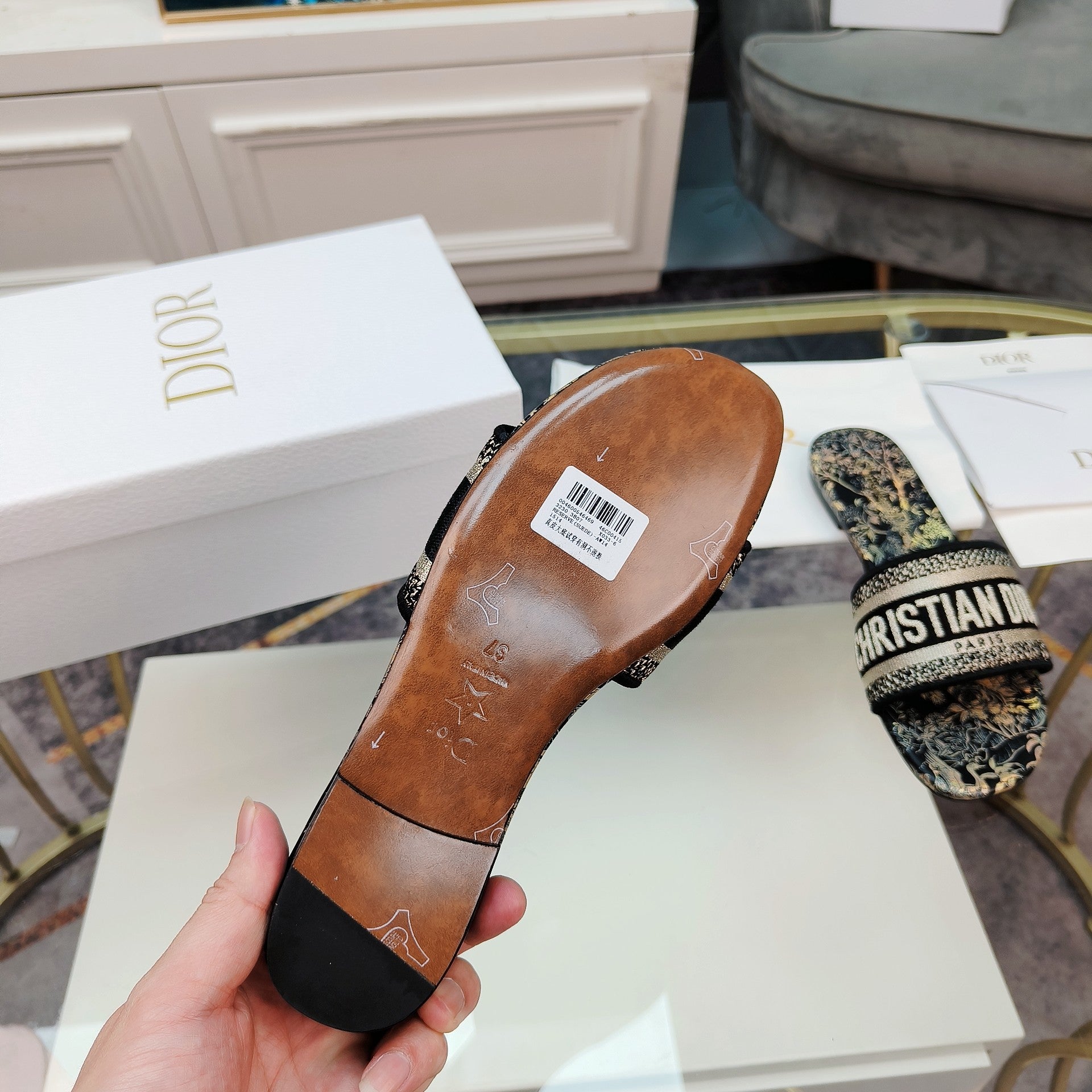DIOR CD Mule Dway Slide 10mm Multi-motifs Style 5