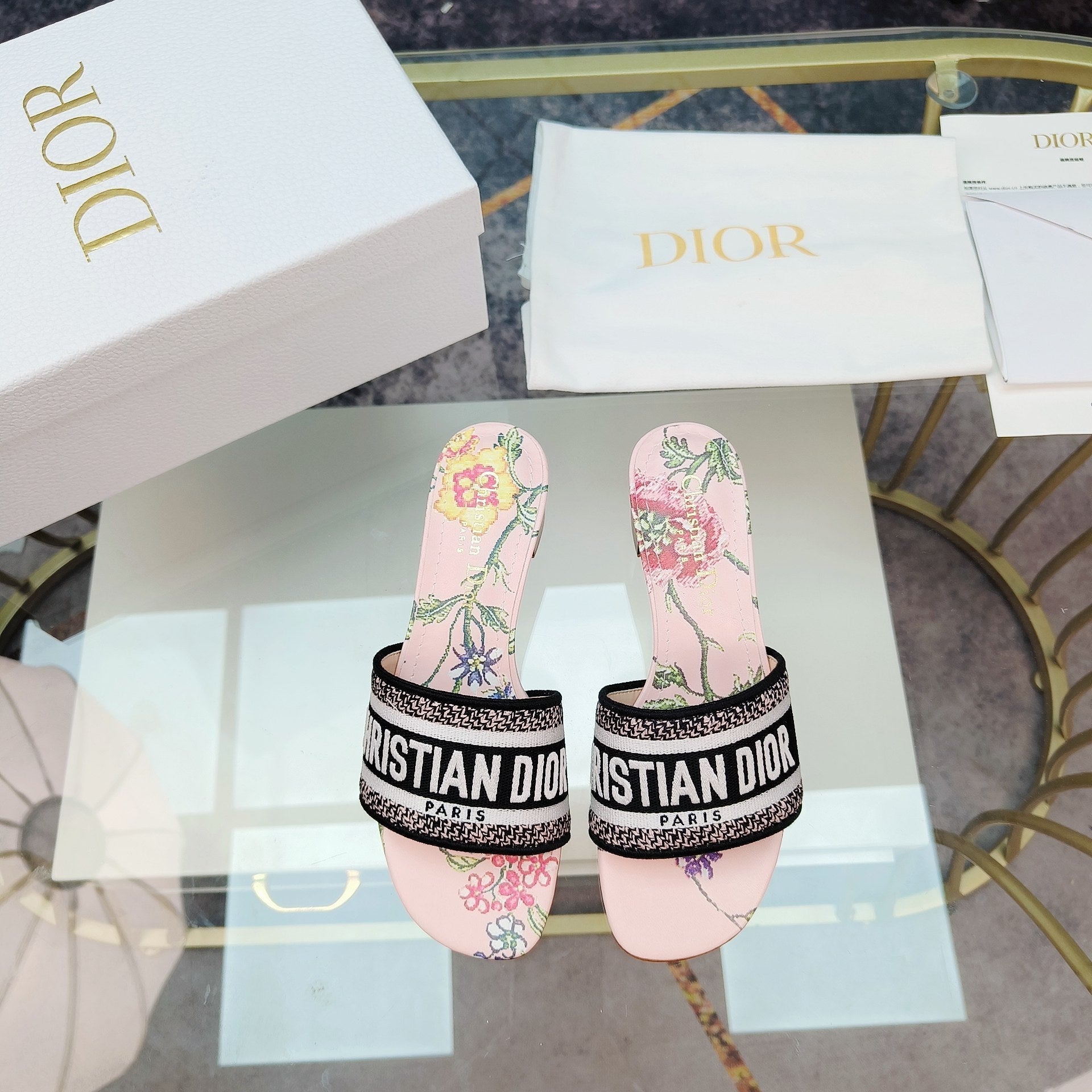 DIOR CD Mule Dway Heeled Slide 45mm Style 3