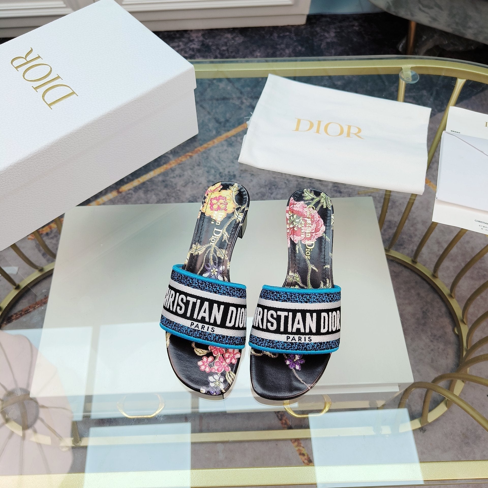 DIOR CD Mule Dway Heeled Slide 45mm Style 1