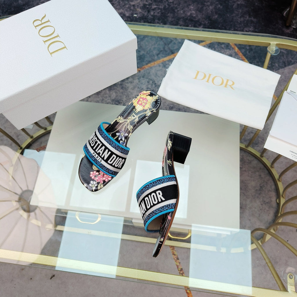 DIOR CD Mule Dway Heeled Slide 45mm Style 1