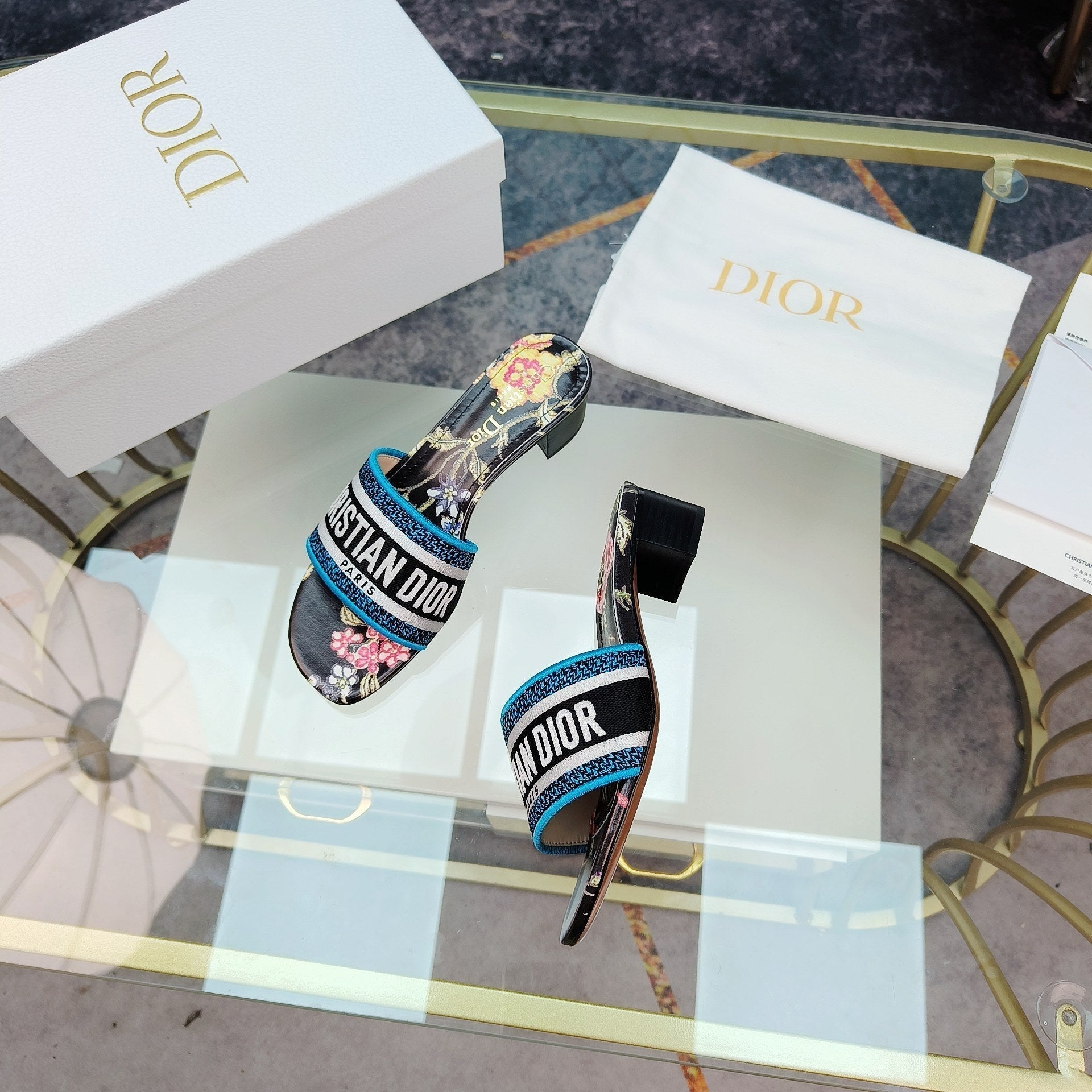 DIOR CD Mule Dway Heeled Slide 45mm Style 1