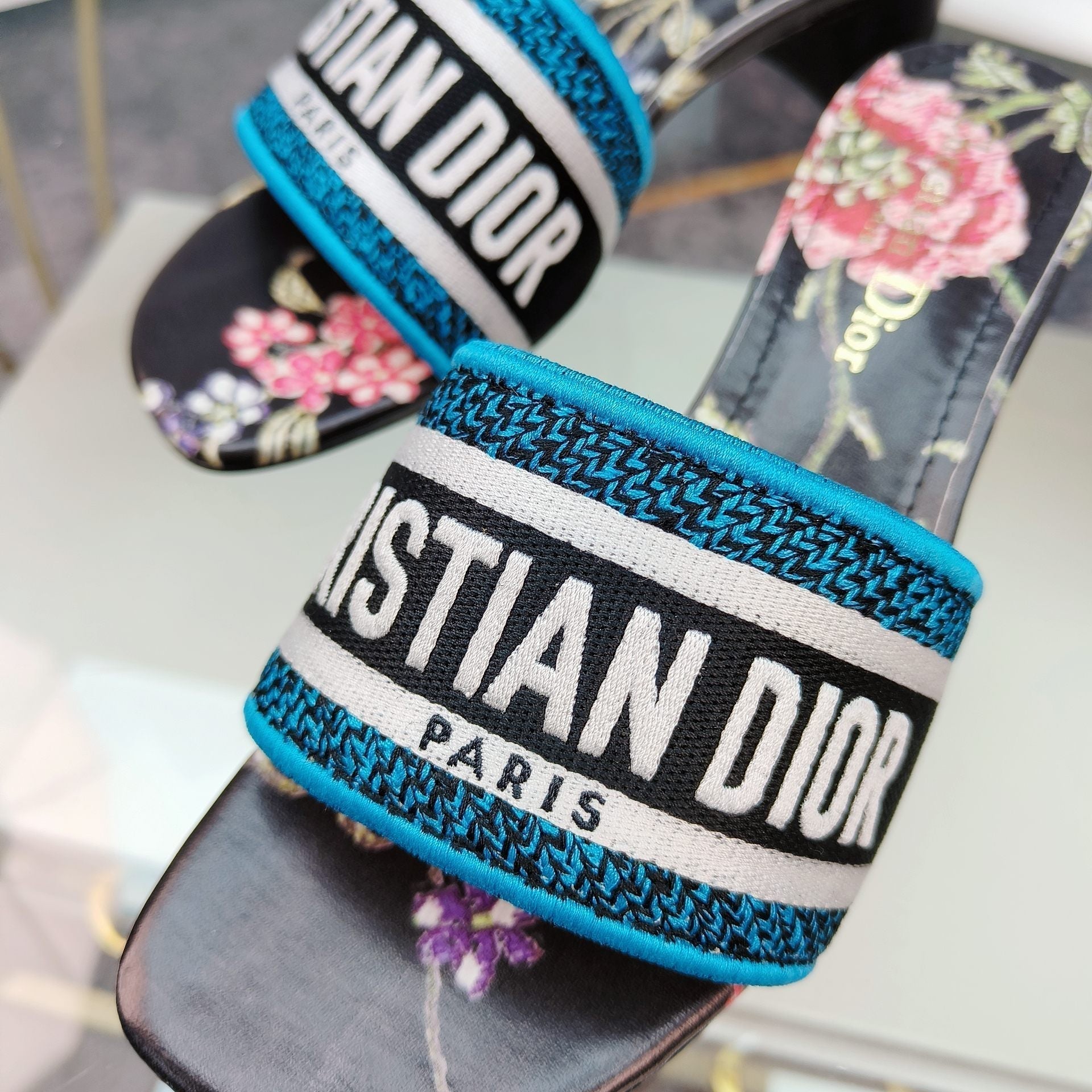 DIOR CD Mule Dway Heeled Slide 45mm Style 1