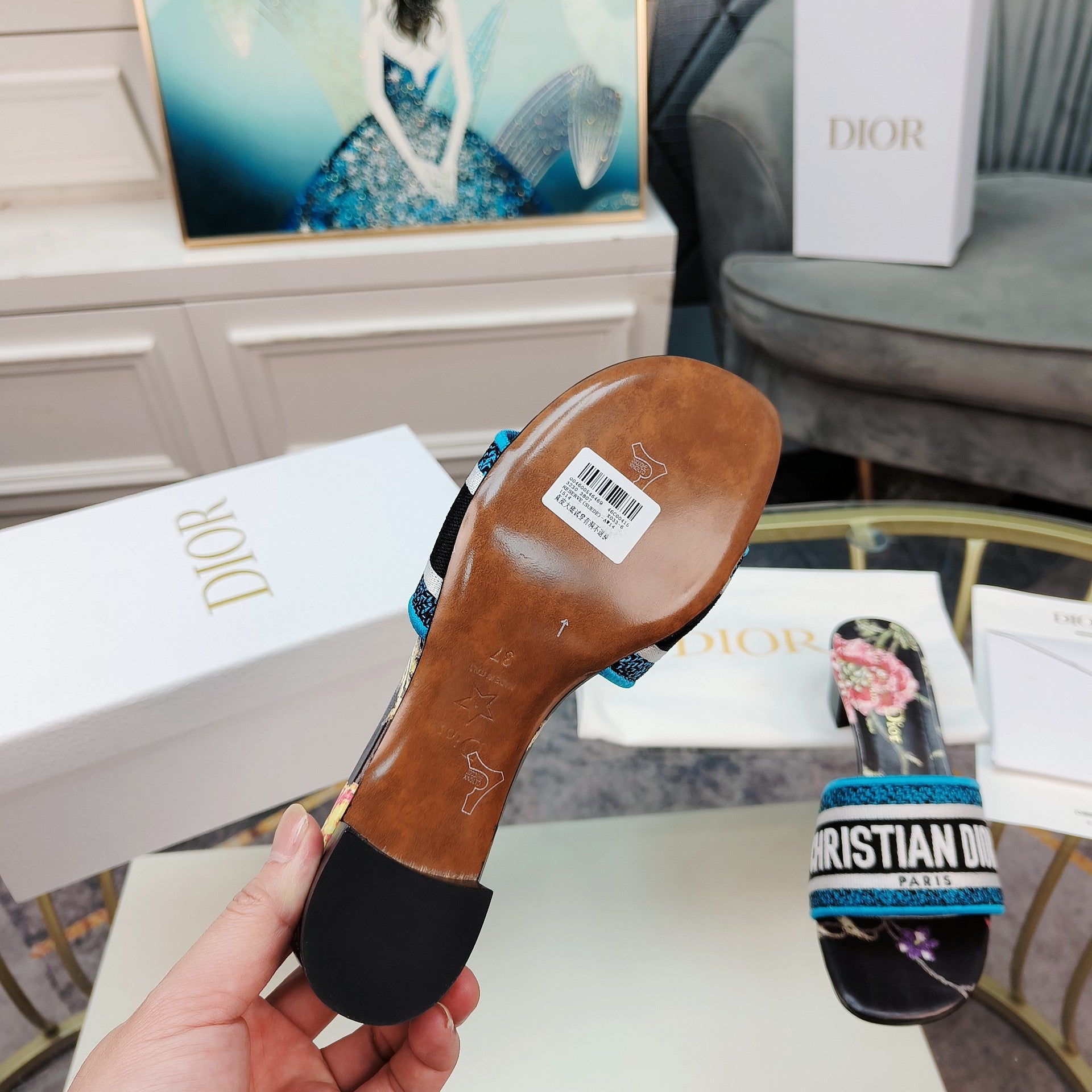 DIOR CD Mule Dway Heeled Slide 45mm Style 1
