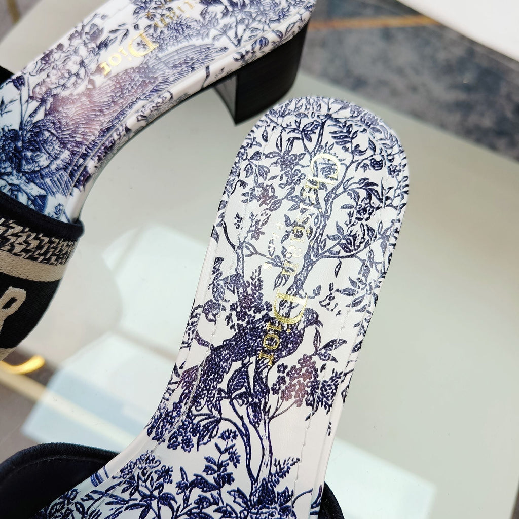 DIOR CD Mule Dway Heeled Slide 45mm Style 14