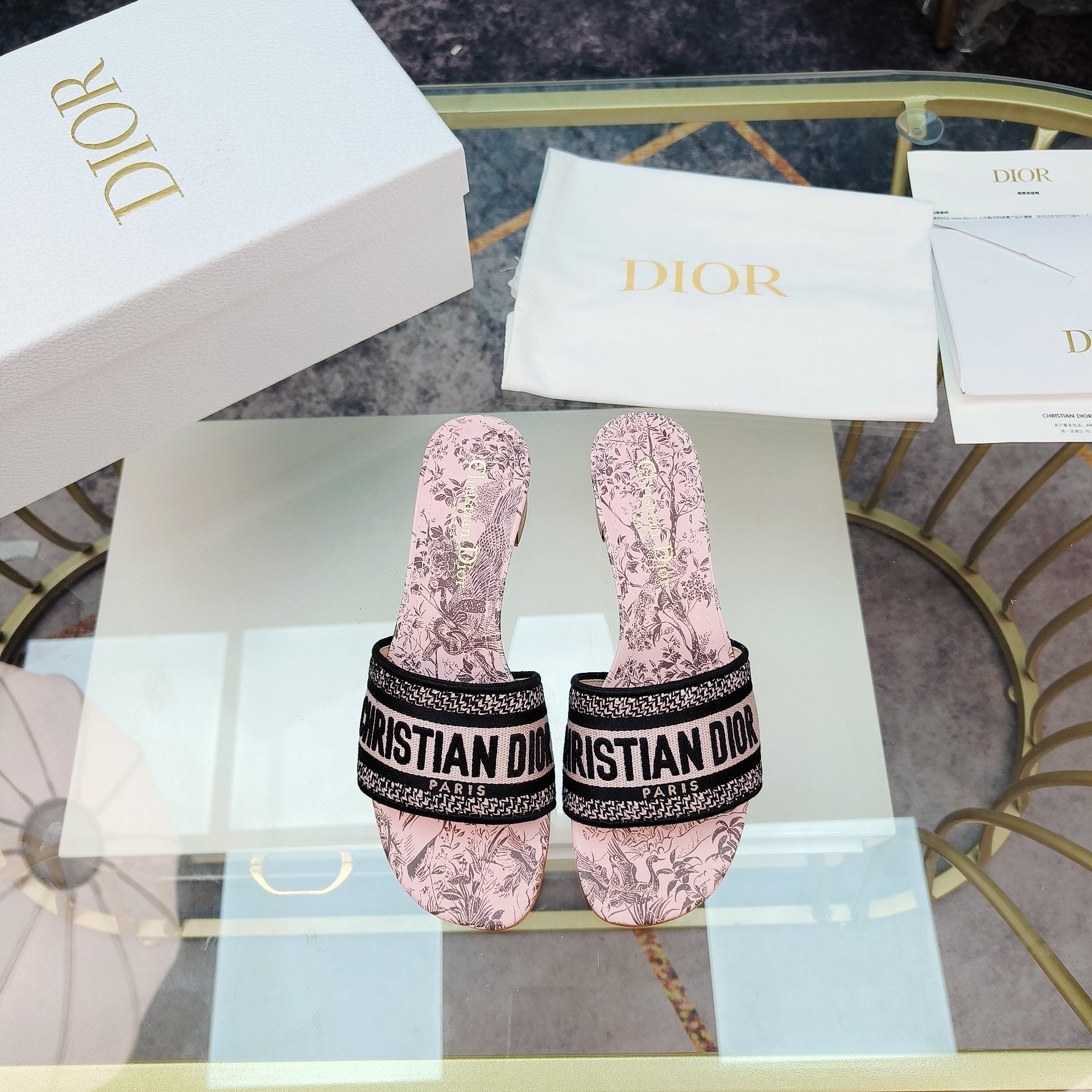 DIOR CD Mule Dway Heeled Slide 45mm Style 12