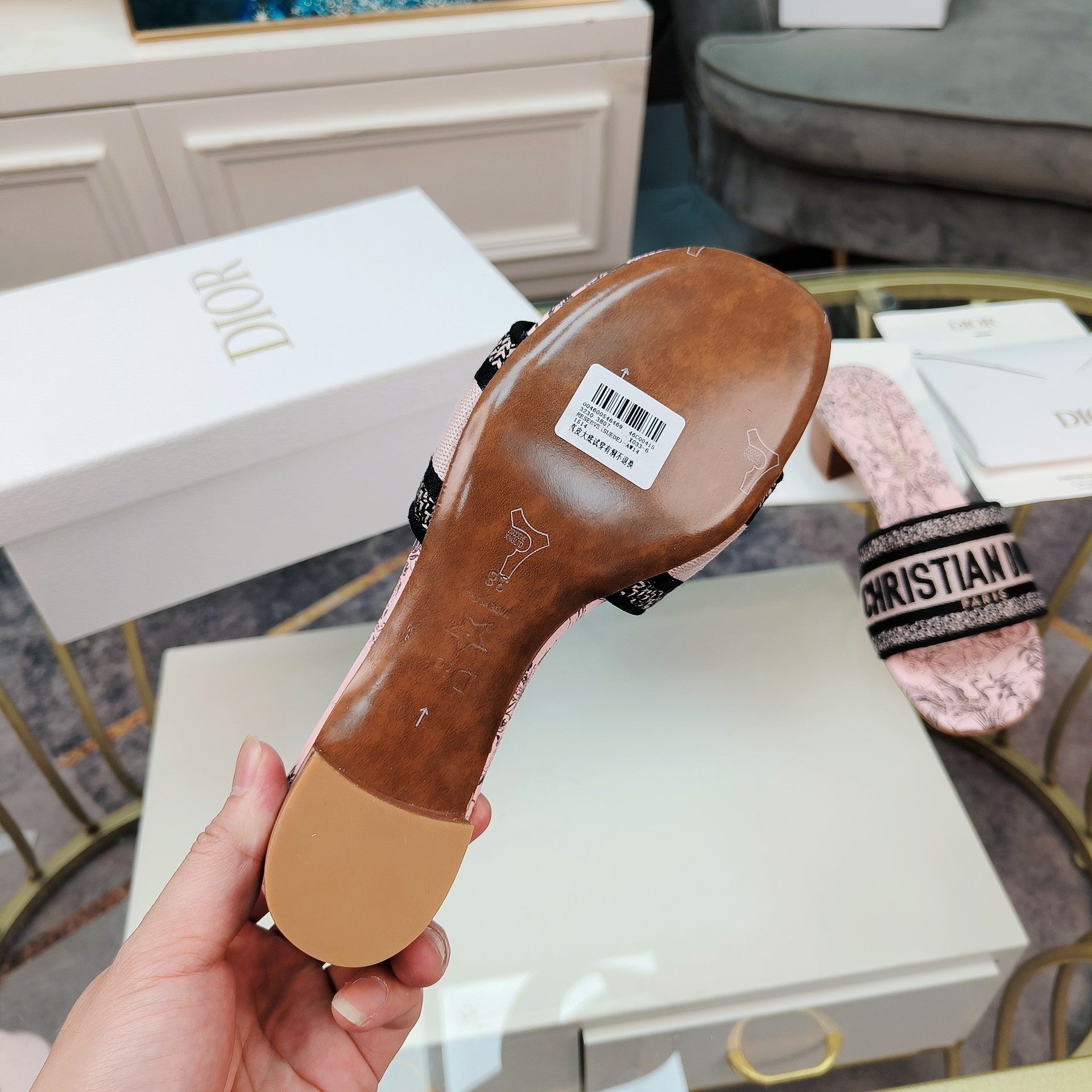 DIOR CD Mule Dway Heeled Slide 45mm Style 12