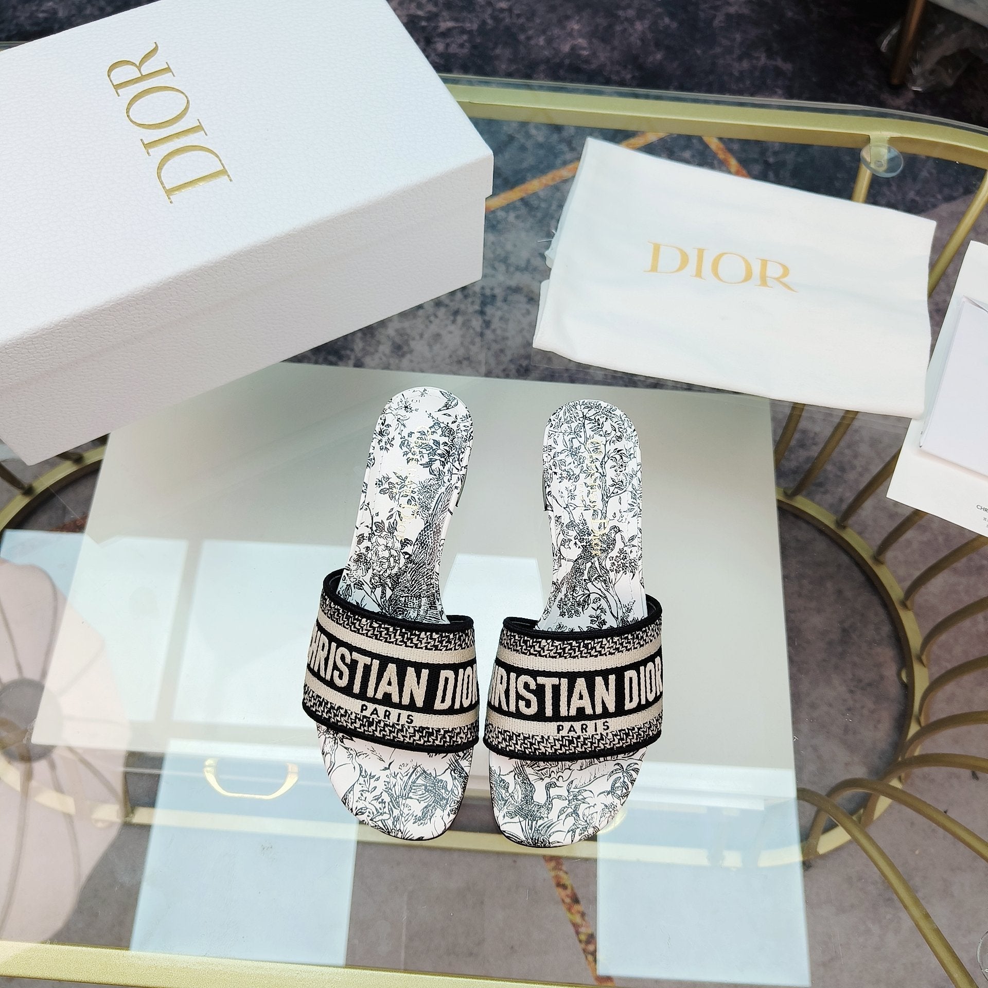 DIOR CD Mule Dway Heeled Slide 45mm Style 13