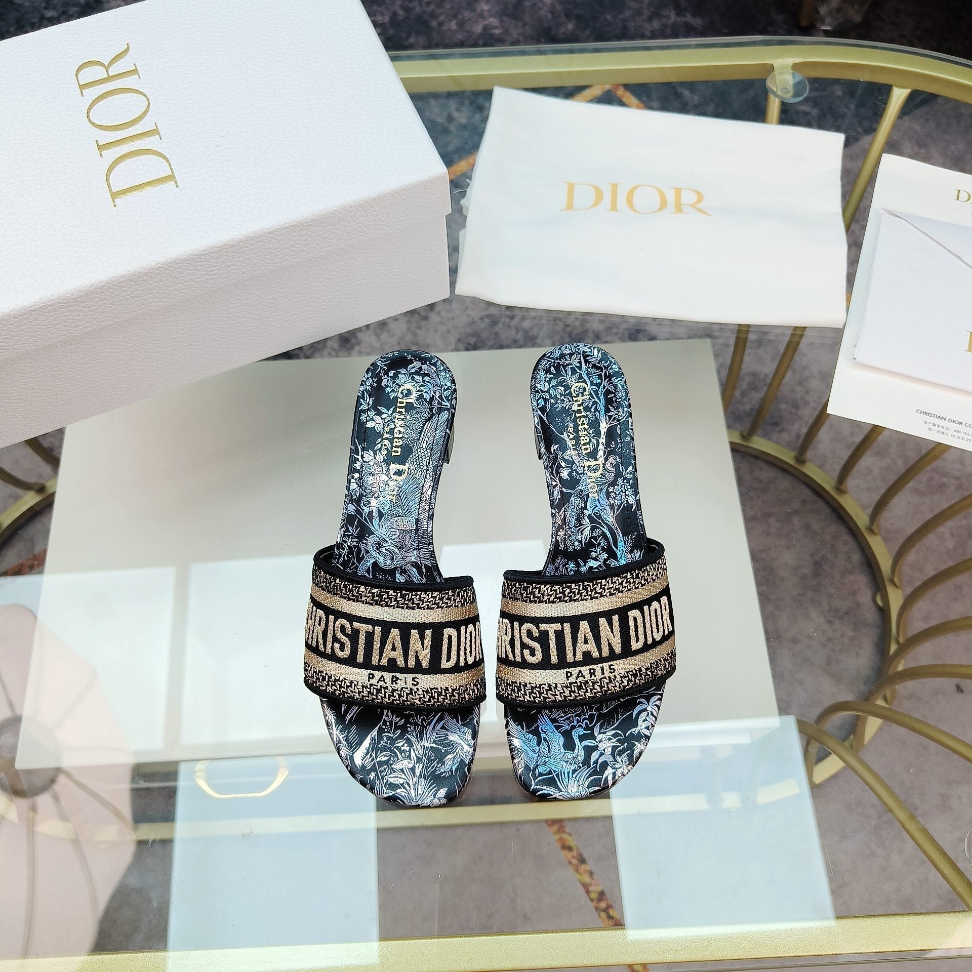 DIOR CD Mule Dway Heeled Slide 45mm Style 10