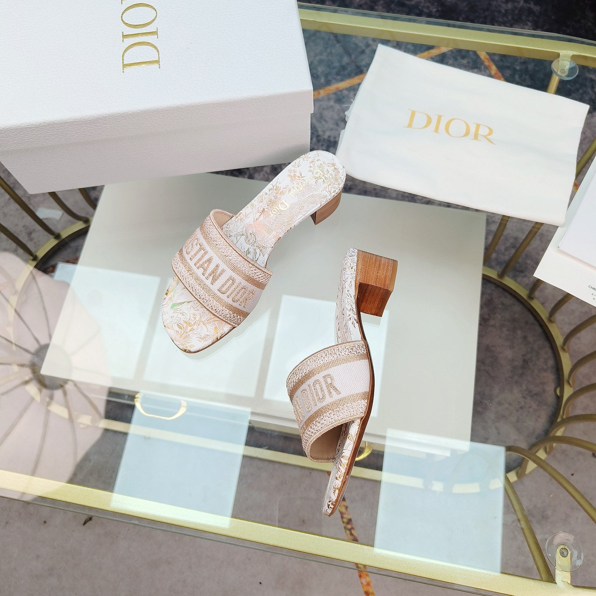 DIOR CD Mule Dway Heeled Slide 45mm Style 8