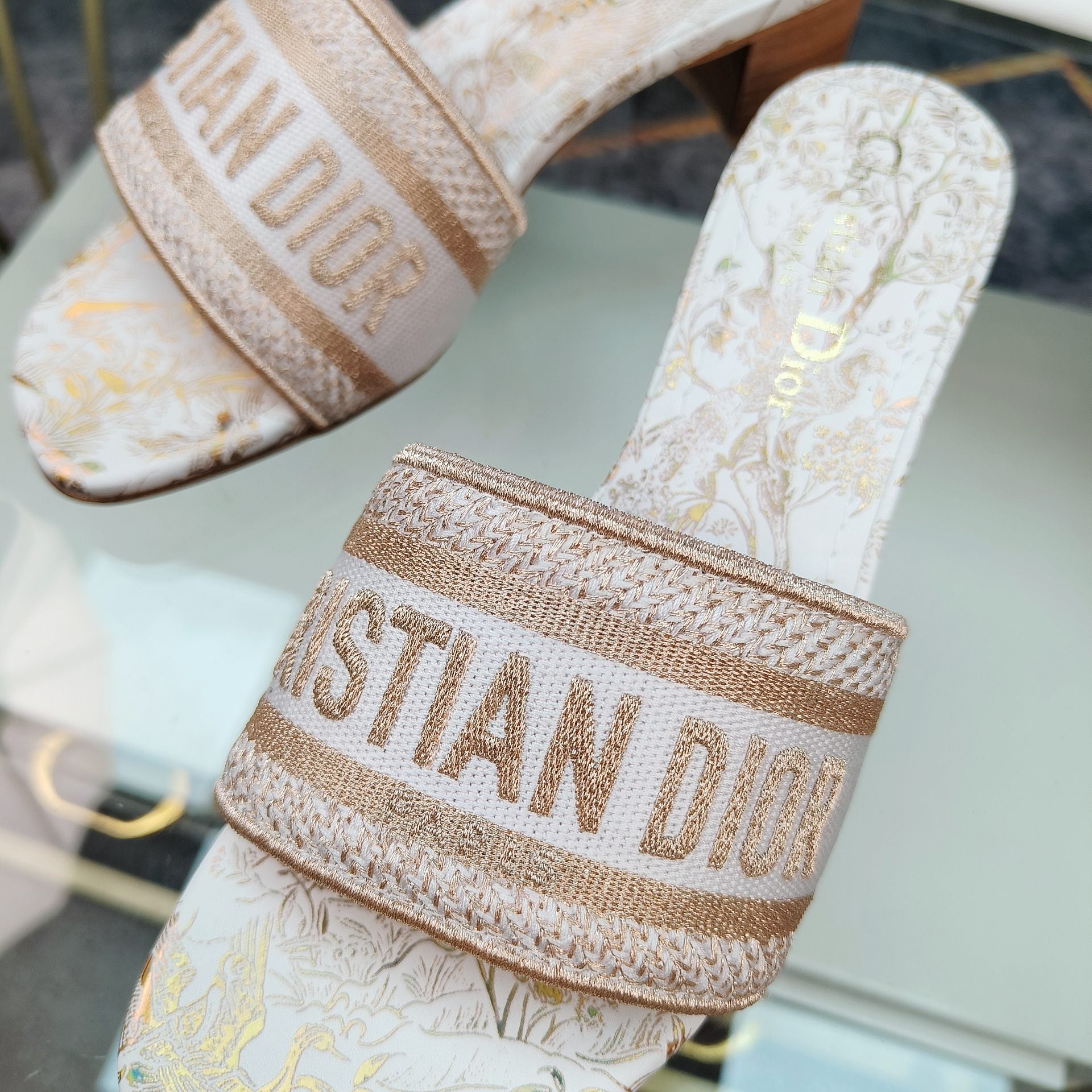 DIOR CD Mule Dway Heeled Slide 45mm Style 8