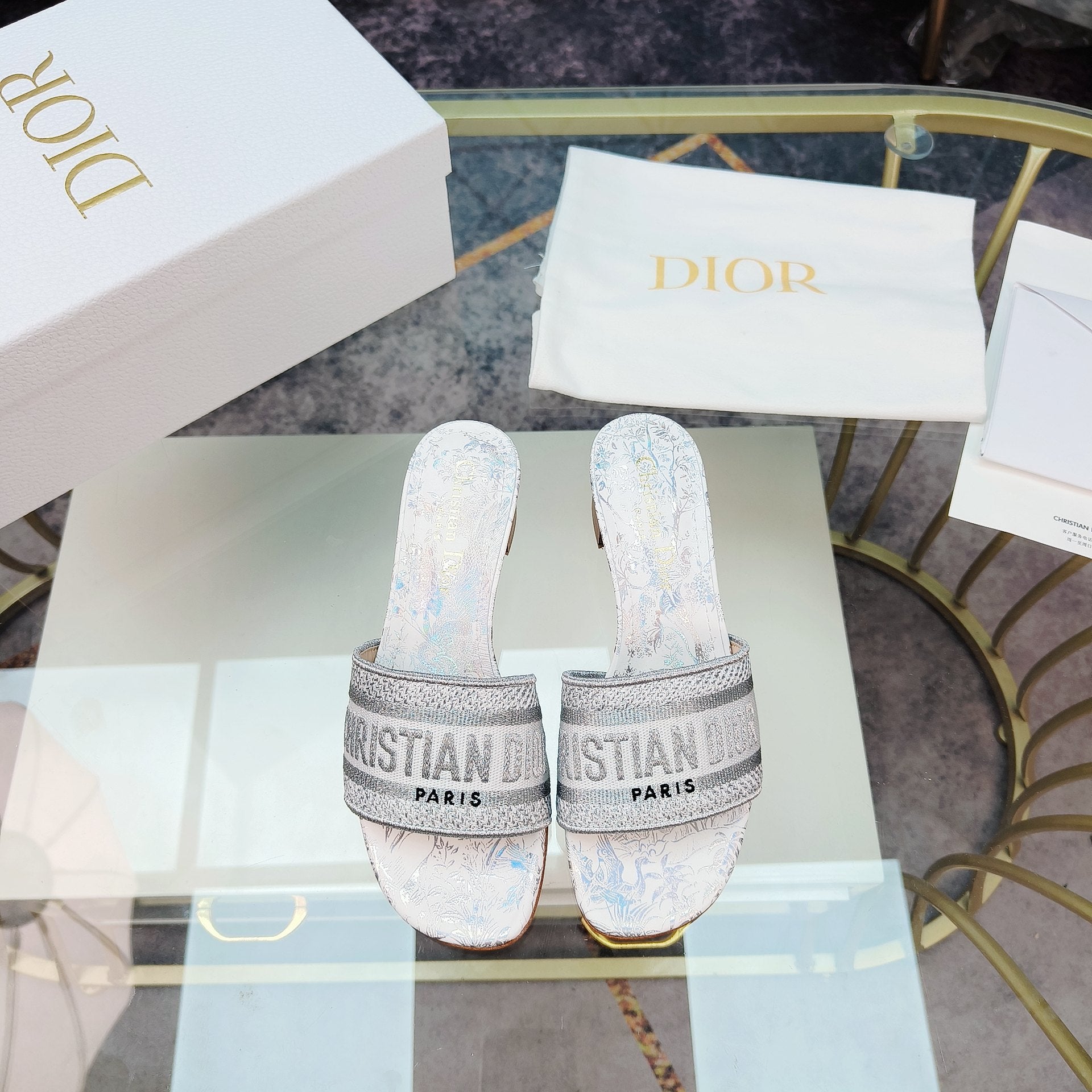 DIOR CD Mule Dway Heeled Slide 45mm Style 7