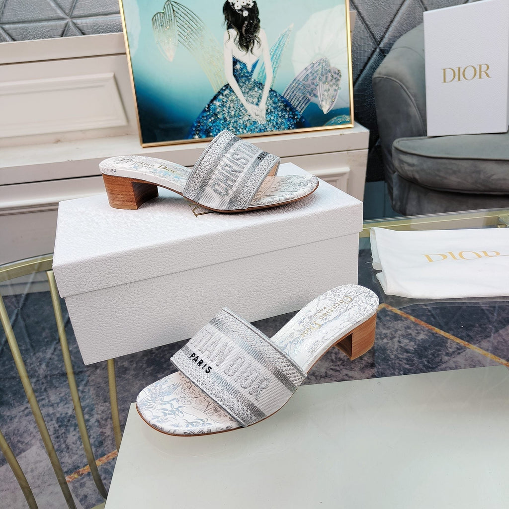 DIOR CD Mule Dway Heeled Slide 45mm Style 7