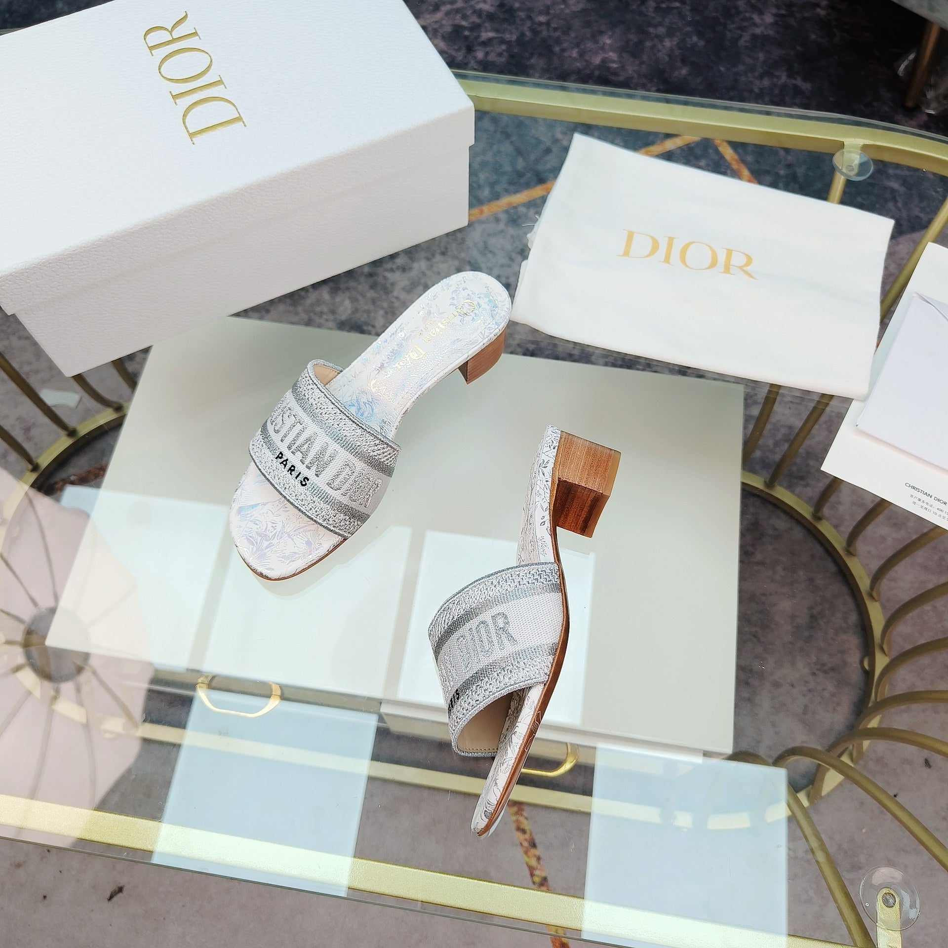 DIOR CD Mule Dway Heeled Slide 45mm Style 7