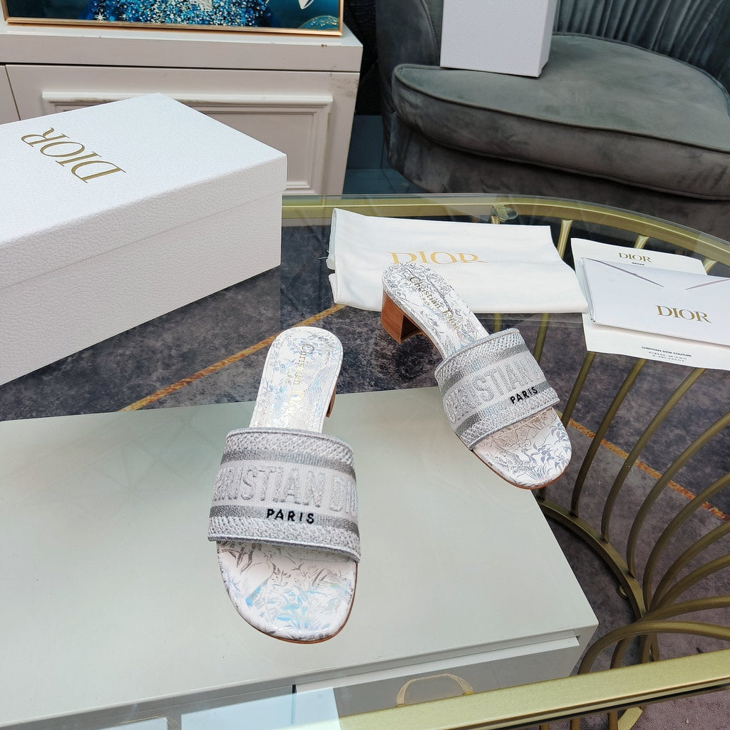 DIOR CD Mule Dway Heeled Slide 45mm Style 7