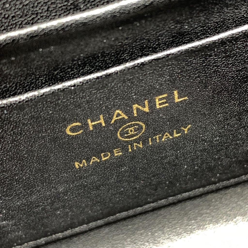 CHANEL 23P Flap Bag 15cm Black Caviar Gold Hardware