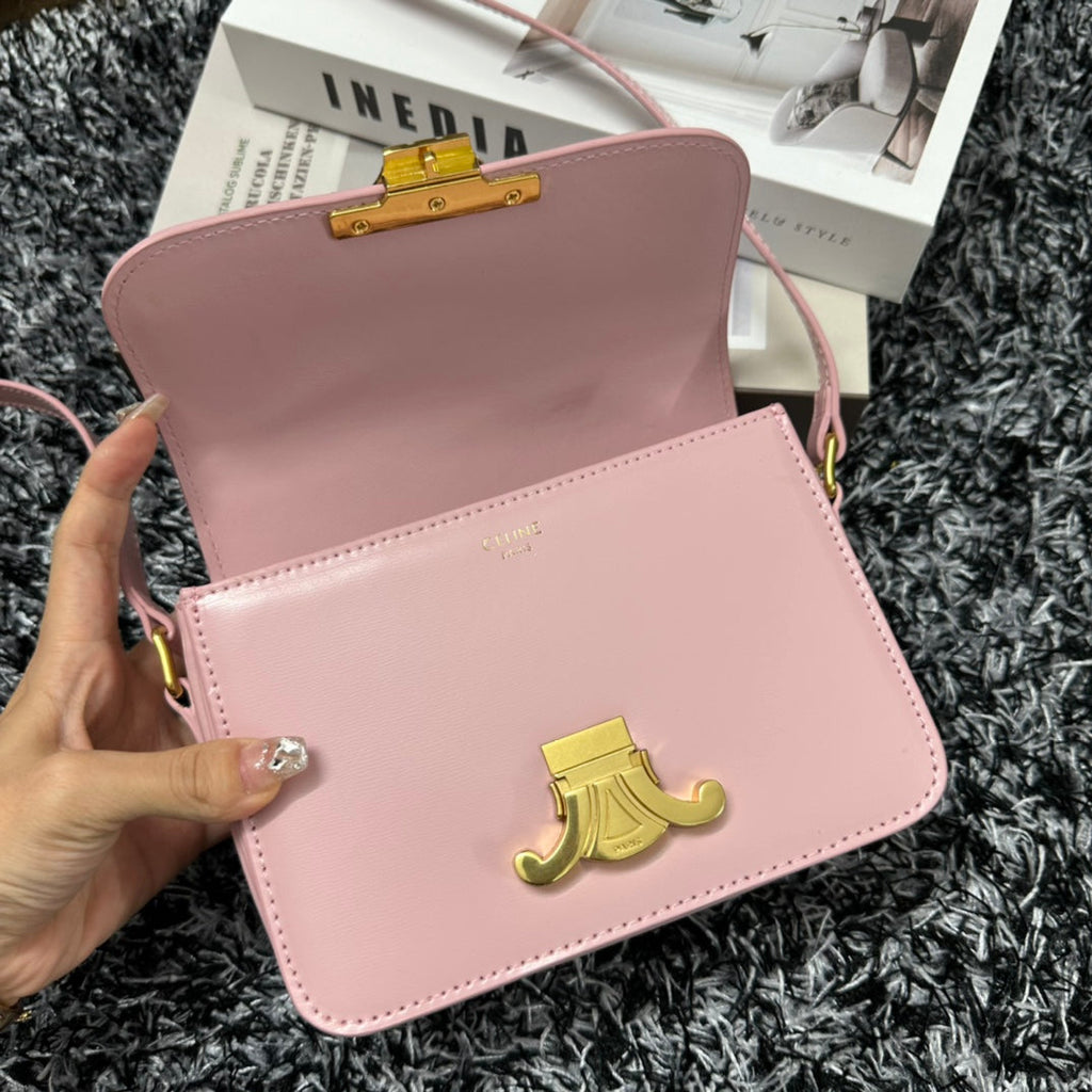 CELINE TRIOMPHE TEEN 18 PINK PASTEL COWHIDE LEATHER