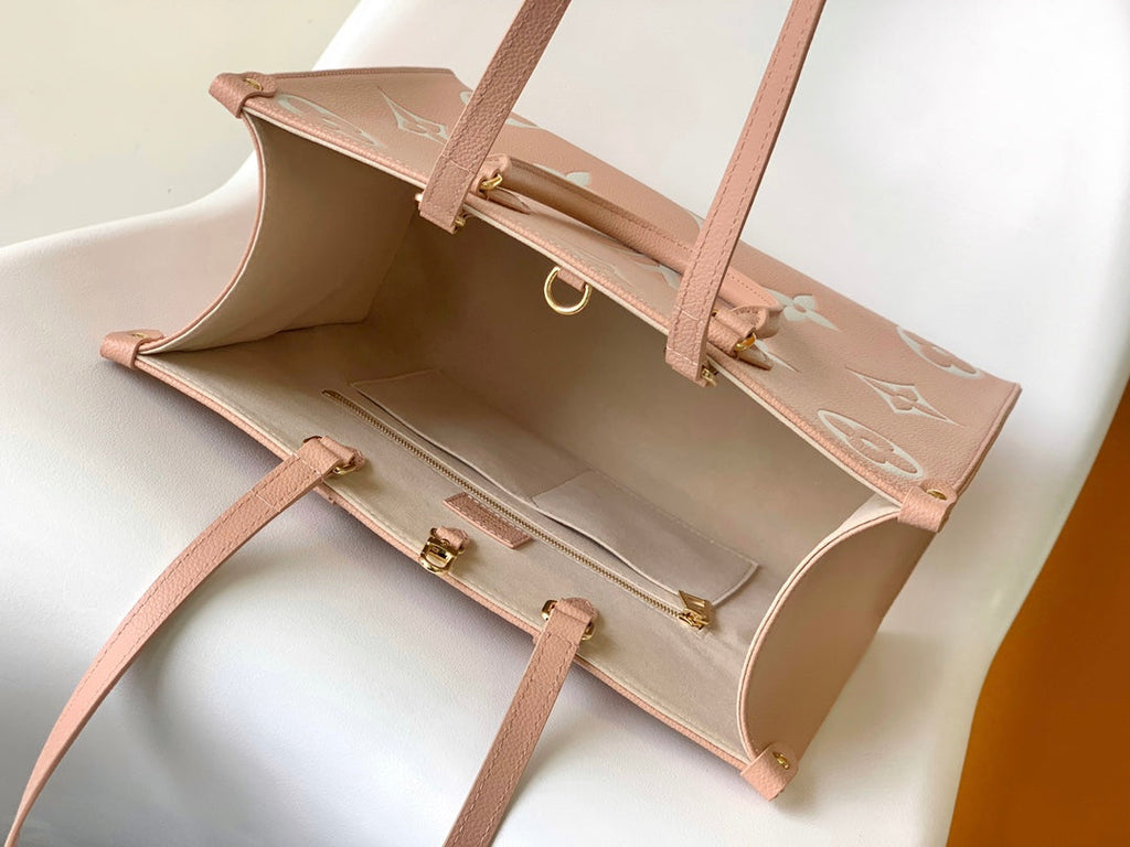 LOUIS VUITTON ONTHEGO MM 35CM LIGHT PINK WHITE